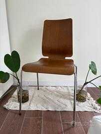 Set 4 sedie in legno vintage anni 60/70