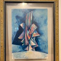 Litografia astratta “Dova” con certificato, 92/100