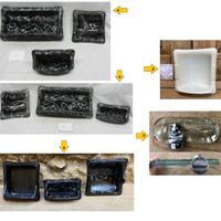 Porta sapone set completo ceramica maiolica bagno