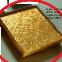Tessera mosaico foglia oro24kt