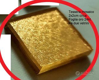 Tessera mosaico foglia oro24kt