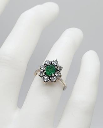 COD.376A.26 ANELLO AMORE MIO SMERALDO DIAMANTI