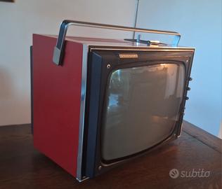 televisore vintage anni 60 phonola portatile rosso