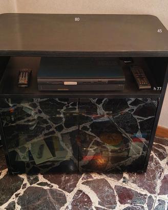 Mobile porta TV nero con ruote