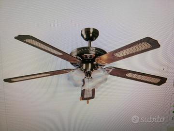 Ventilatore a pale in legno con luci
