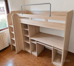 letto a soppalco con tavolo