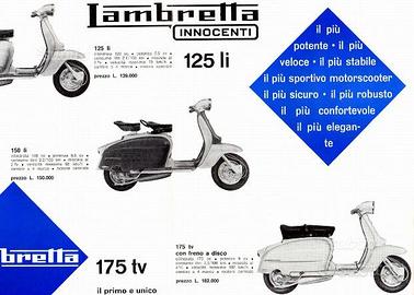 Dépliant Originale Scooter Lambretta 175 TV