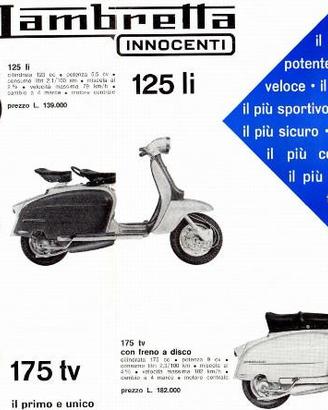 Dépliant Originale Scooter Lambretta 175 TV