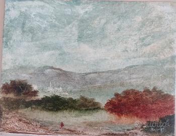 dipinto su tela cartonato di E. Leonardi