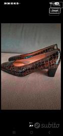 Eleganti scarpe Valleverde marroni pelle pitonata 