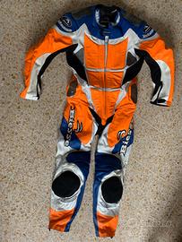 Tuta moto intera Biesse In pelle tg52+saponette