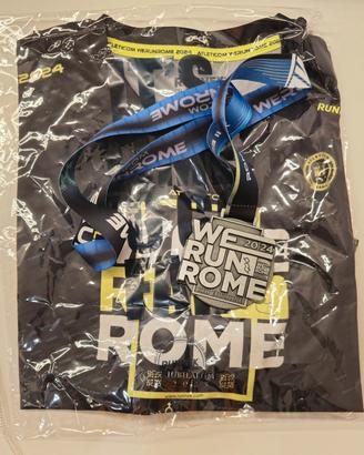 Maglietta running t. M We Run Rome 2024 + medaglia