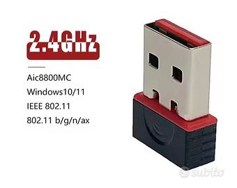 CHIAVETTA WIFI 2.4GHz USB NUOVA (Windows 10/11)