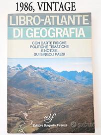 Libro Atlante Geografia 1986 Vintage Bulgarini