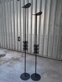 Coppia di porta candele in ferro battuto