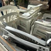 Sedie plastica bianca da giardino