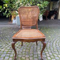 Sedia in legno e paglia di vienna Luigi XIV