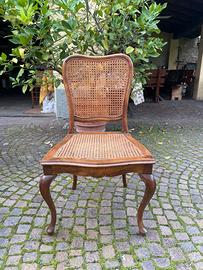 Sedia in legno e paglia di vienna Luigi XIV