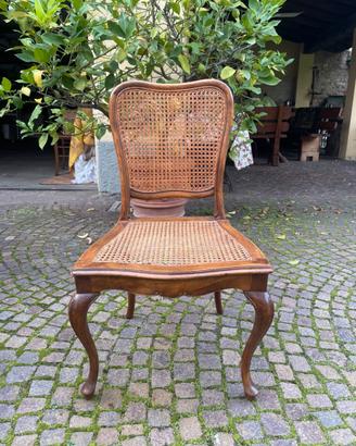 Sedia in legno e paglia di vienna Luigi XIV