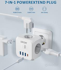 MULTIPRESA USB E SCHUKO *NUOVA CONF. ORIGINALE*
