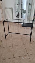 consolle scrivania metallo e vetro