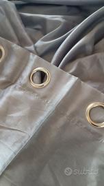 2 Tende Grigio Satinato con Occhielli 140x280