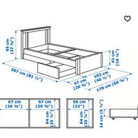 letto singolo  con cassetti e materasso