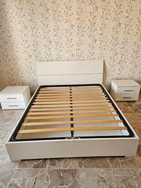 SET letto matrimoniale con contenitore+ 2 comodini