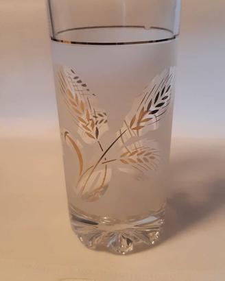 Set bicchieri smerigliati +caraffa anni '60