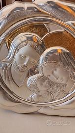 Tris sacra famiglia ARGENTO PURO 