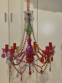 Lampadario in vetro colorato stile Murano 