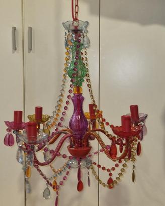  Lampadario in vetro colorato stile Murano 