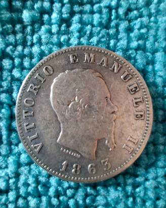 Moneta Vittorio Emanuele II 1 lira 1863