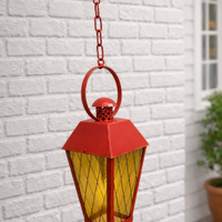 Lampione / Lanterna da esterno in ferro rosso