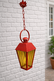 Lampione / Lanterna da esterno in ferro rosso