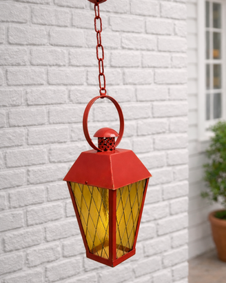 Lampione / Lanterna da esterno in ferro rosso