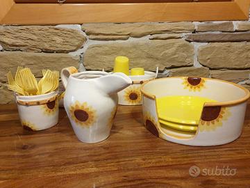 set per cena fredda in ceramica con girasoli 