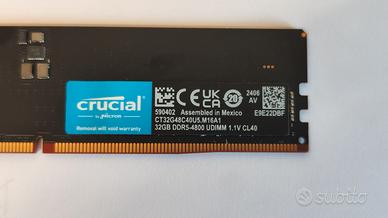 Memoria RAM Crucial DDR5 4800Mhz 32Gb
