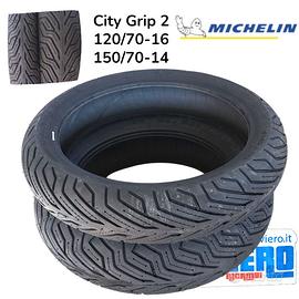 Coppia Copertoni Michelin City Grip 2 120/70-16 1