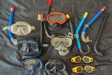 Lotto accessori vintage sub / snorkeling: maschere