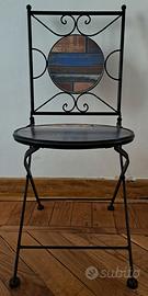 Sedie da esterno pieghevoli in ghisa