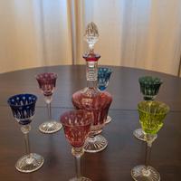 Set bottiglia rosolio con sei bicchieri