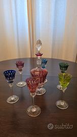 Set bottiglia rosolio con sei bicchieri