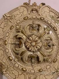Rosone in gesso artigianale decorato  stile barocc