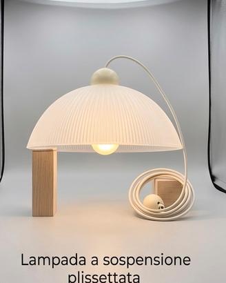 Lampada a dospensione vintage plissettata