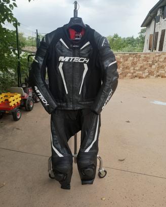 tuta moto 50 divisibile mtech in pelle