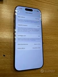 Iphone 16 pro 128gb 6 mesi di garanzia