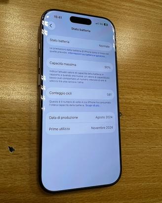 Iphone 16 pro 128gb 6 mesi di garanzia