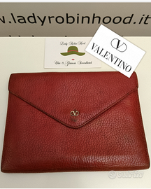 VALENTINO PORTAFOGLIO PORTAAGENDA PELLE ROSSO vint