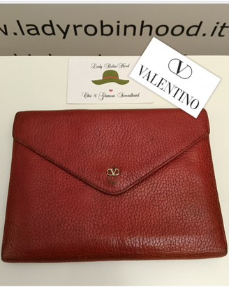 VALENTINO PORTAFOGLIO PORTAAGENDA PELLE ROSSO vint
